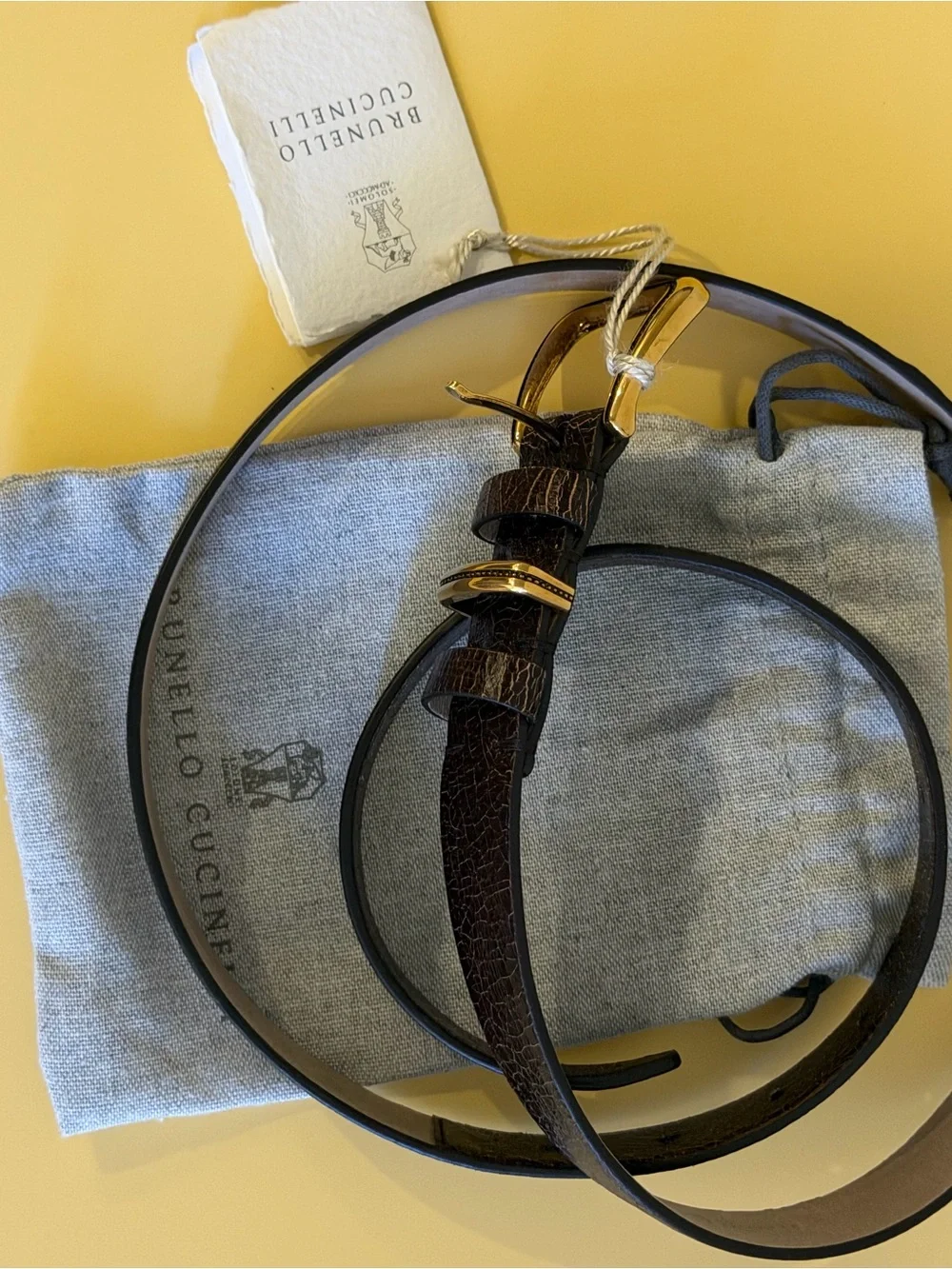 BRUNELLO CUCINELLI WOMENS LEATHER BELT